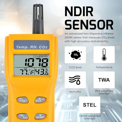 CO2 Meter Portable CO2 Detector Digital CO2 Monitor - Image 6