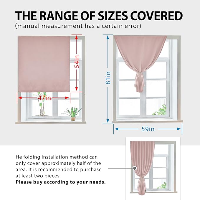 Autohesion Curtains for Windows, Bedroom Blackout Curtains for - Image 3