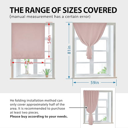 Autohesion Curtains for Windows, Bedroom Blackout Curtains for - Image 3