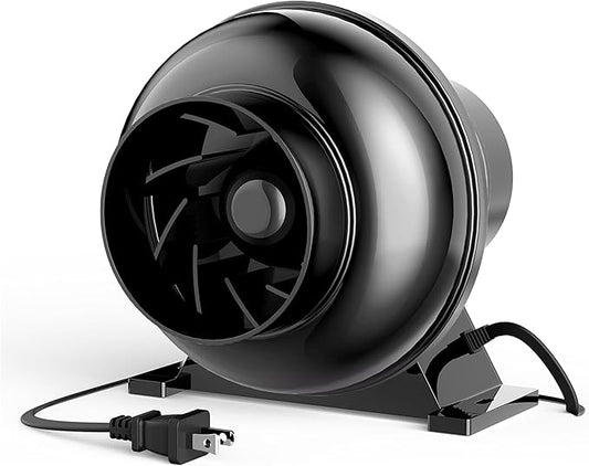 HealSmart 4 Inch Inline Duct Fan, 195 CFM Ventilation Fan, Exhaust HVAC Vent by HealSmart