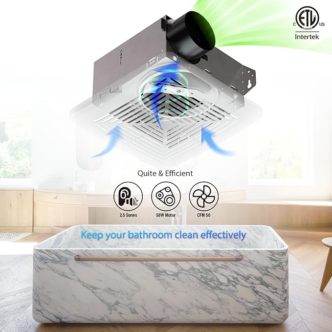 50CFM Ceiling Bathroom Exhaust Fan: Vent Fan - Image 3