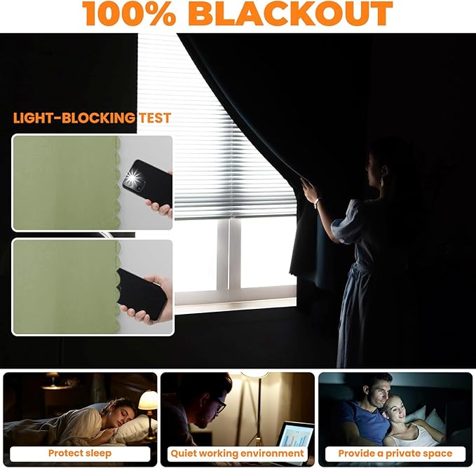 Adhesive Curtain 100% Blackout No-Drill Easy Install - Image 3