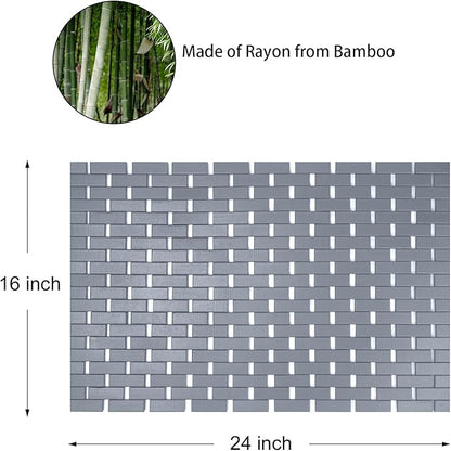 Bambo Bath Mat Bathroom Rugs Floor Wood Shower Bathtub Waterproof Non Slip - Image 8