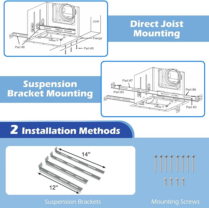 COSTWAY Bathroom Exhaust Fan, 110 CFM Ceiling Mount Exhaust Ventilation Fan - Image 8