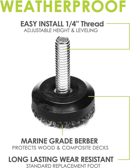 Slipstick Gorilla Outdoor Adjustable Furniture Levelers Weatherproof Screw in - Image 2