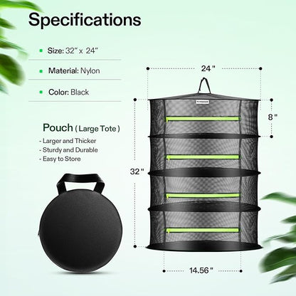 VIVOSUN 4-Pack 4-Layer Mesh Drying Rack Hanging Design - Image 2
