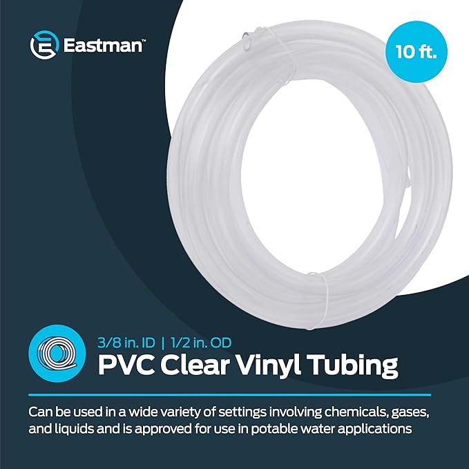 Eastman 3/8 Inch ID PVC Clear Vinyl Tubing, 10 Foot Length - Image 2