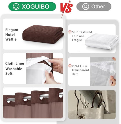 No Hook Shower Curtain and Liner Set - Image 5