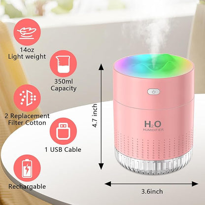 Portable Small Humidifiers for Bedroom Baby, Rechargeable Mini Cool Mist Plant - Image 2