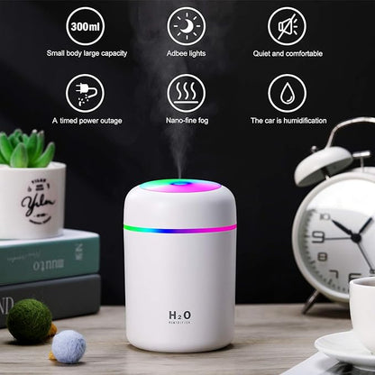 2 Pieces Cool Mist Portable Mini Humidifiers, 300 ml, Quiet USB Personal - Image 3