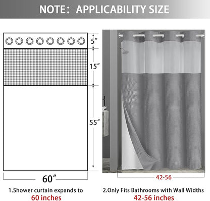 No Hook Shower Curtain and Liner Set - Image 6