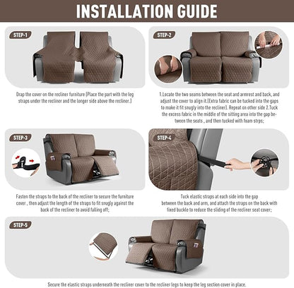 TAOCOCO 100% Waterproof Recliner Cover, Non-Slip Washable Reclining Couch Cover - Image 7