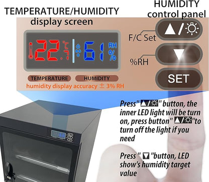 Modern Black 50L Camera Dehumidify Dry Cabinet - Image 5