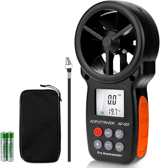 Anemometer Handheld AP-007, CFM Flow Meter Wind Speed Gauge 14℉-113℉ Wind by AOPUTTRIVER