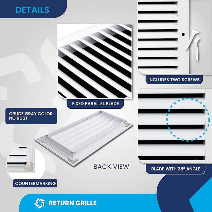 14x6 Inch Air Return Vent Cover Decorative – Premium Aluminum AC Vent Cover - Image 9