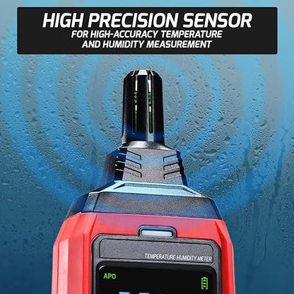 Humidity and Temperature Meter Data Logger Digital Psychrometer HVAC, Wet Bulb - Image 6