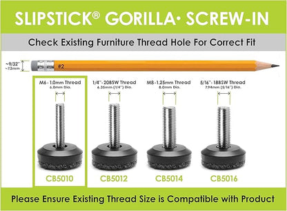 Slipstick Gorilla Outdoor Adjustable Furniture Levelers Weatherproof Screw in - Image 5