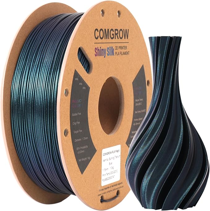 Comgrow 3D Printer Filament, Silk PLA Filament 1.75mm Burnt Titanium 1KG by Comgrow