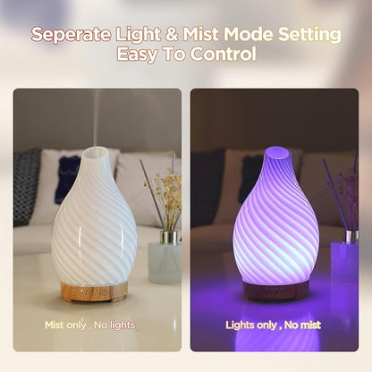Art Glass Essential Oil Diffuser - 160ml Ultrasonic Cool Mist Scent Aroma - Image 6