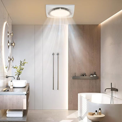 Bathroom Exhaust Fan with Light, 110 CFM, 1.0 Sones, 12.16” Ceiling Vent Fan - Image 7
