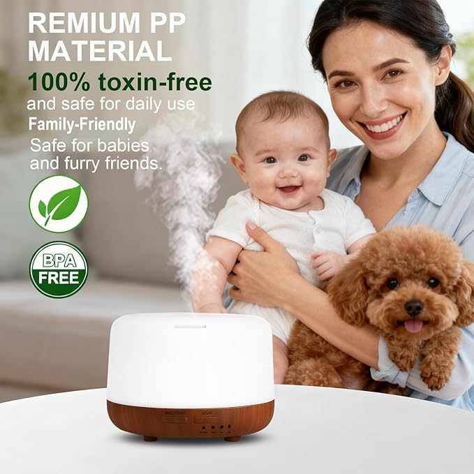 300ML Essential Oil Diffuser for Home, Aromatherapy Diffuser - Image 6