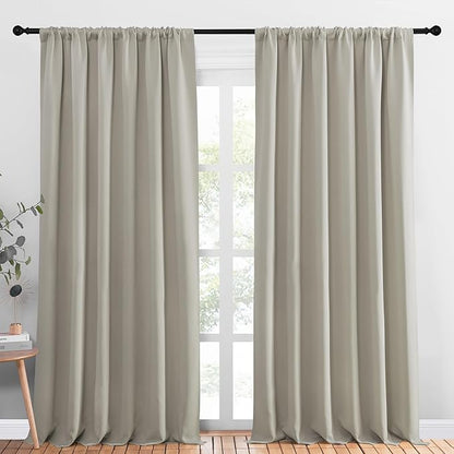 NICETOWN 2 Panels Blackout Curtains, Rod Pocket Thermal Insulated Drapess by NICETOWN