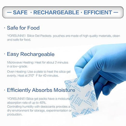 Silica Gel Packets, 5 Gram Desiccants Packs, Moisture Absorbers, Food Grade - Image 3