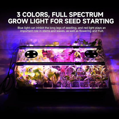 Seed Starter Tray with Grow Light and Thermostat Controller Heat Mat - Image 6