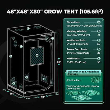 MARS HYDRO 4x4 Grow Tent Pro, Larger Observation Window, Controller & Socket - Image 8