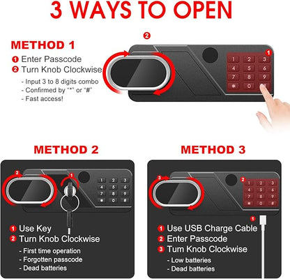 3.4 Cub Large Home Safe Fireproof Waterproof, Digital Security Fireproof Safe - Image 5