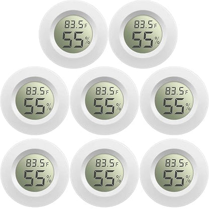Weewooday 8 Pcs Mini Hygrometer Thermometer Round Digital Humidity Gauge by Weewooday