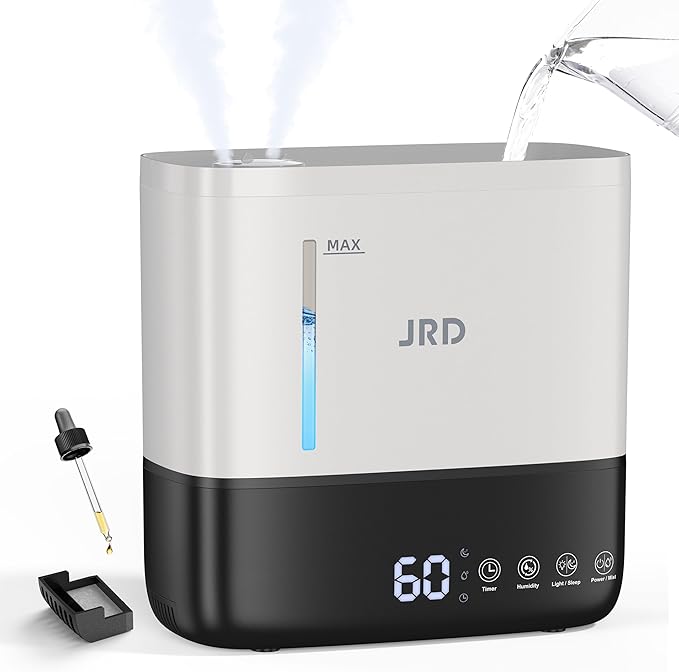 JRD Humidifiers for Bedroom, Ultrasonic Humidifier 4L for Large Room, Cool Mist by JRD