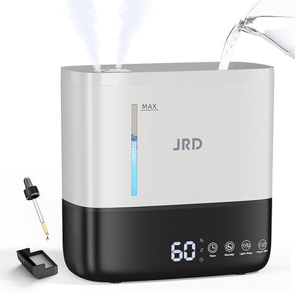 JRD Humidifiers for Bedroom, Ultrasonic Humidifier 4L for Large Room, Cool Mist by JRD
