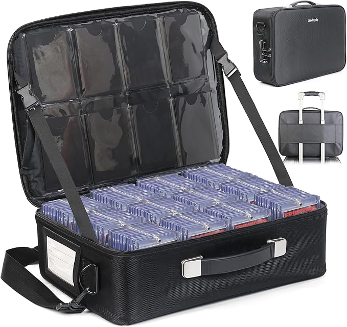 Luxtude Trading Card Storage Box w/Adjustable Dividers, Large Top Loader Card by Luxtude