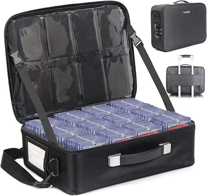 Luxtude Trading Card Storage Box w/Adjustable Dividers, Large Top Loader Card by Luxtude