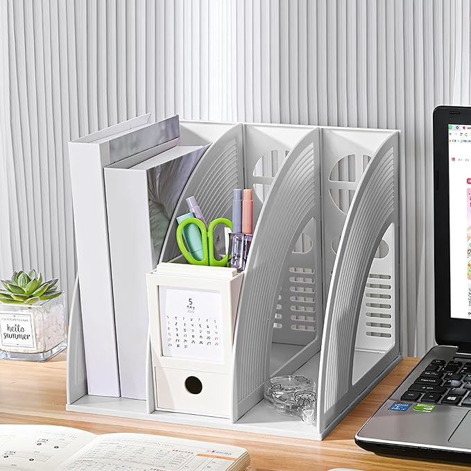 Marte Vanci Magazine File Holder Book Desktop Organizer Plastic Storage Sturdy - Image 7