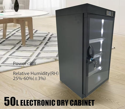 Modern Black 50L Camera Dehumidify Dry Cabinet - Image 3