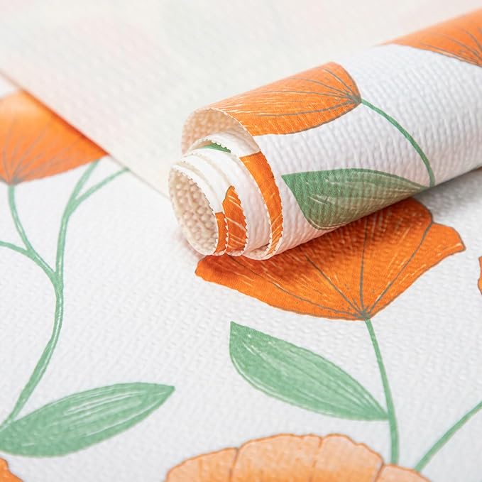 2 Rolls 18" W x 96" L Floral Drawer and Shelf Liner by DwellAid