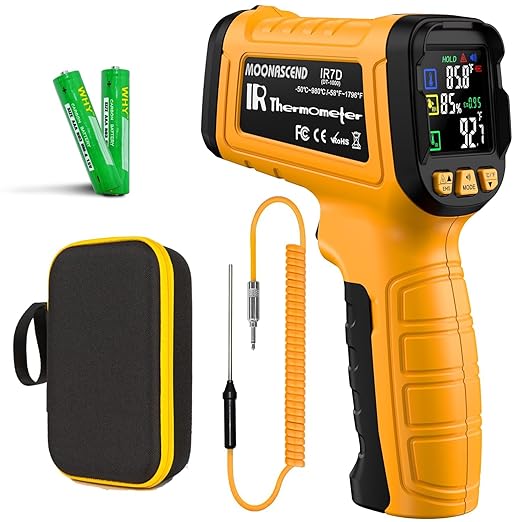 Infrared Thermometer Temperature Gun -58°F to 1796°F, 50:1 Dual-Mode Temp Guns by MOONASCEND