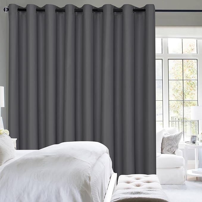 Hiasan Patio Sliding Door Blackout Curtains-10ft Wide x 8ft Tall, Grommet by Hiasan
