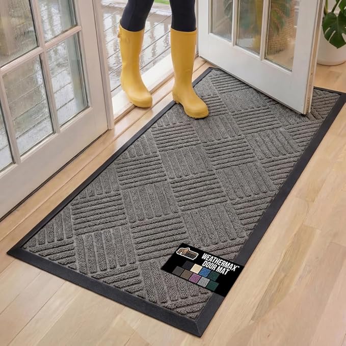 GORILLA GRIP 100% Waterproof All-Season WeatherMax Doormat, US Designed Natural by GorillaGrip