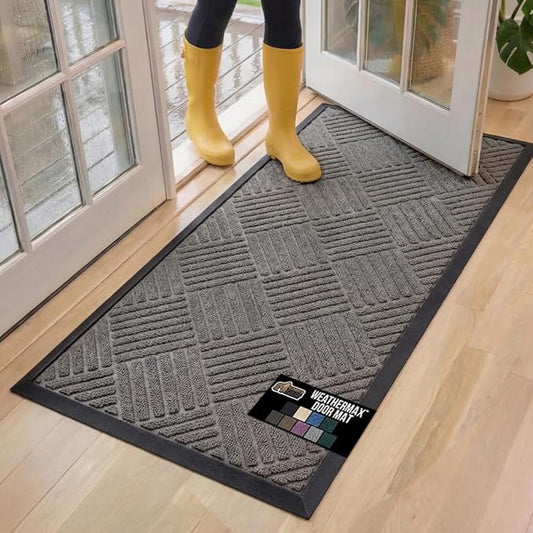 GORILLA GRIP 100% Waterproof All-Season WeatherMax Doormat, US Designed Natural by GorillaGrip