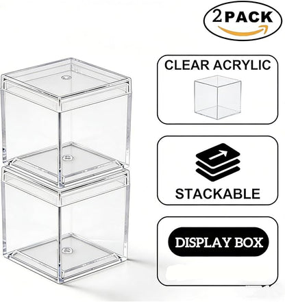 KissYou Small Acrylic Box with Lid Clear Candy Boxes Acrylic Square Cube 4 - Image 3