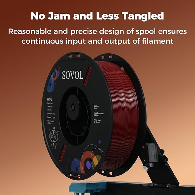 Sovol 3D Printer PETG Filament 1.75mm 1KG, High Precision, Strong Toughness - Image 5