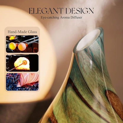 Porseme 280ml Essential Oil Diffuser Glass Color Changing Aroma Air Diffusers - Image 5