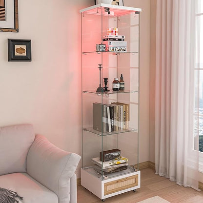 Yoluckea 4 Tiers Glass Display Cabinet - Image 7