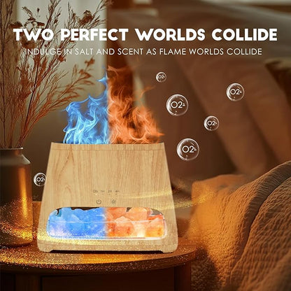 SALKING Colorful Flame Fire Diffuser Humidifier, Himalayan Salt Lamp, 7 Colors - Image 4