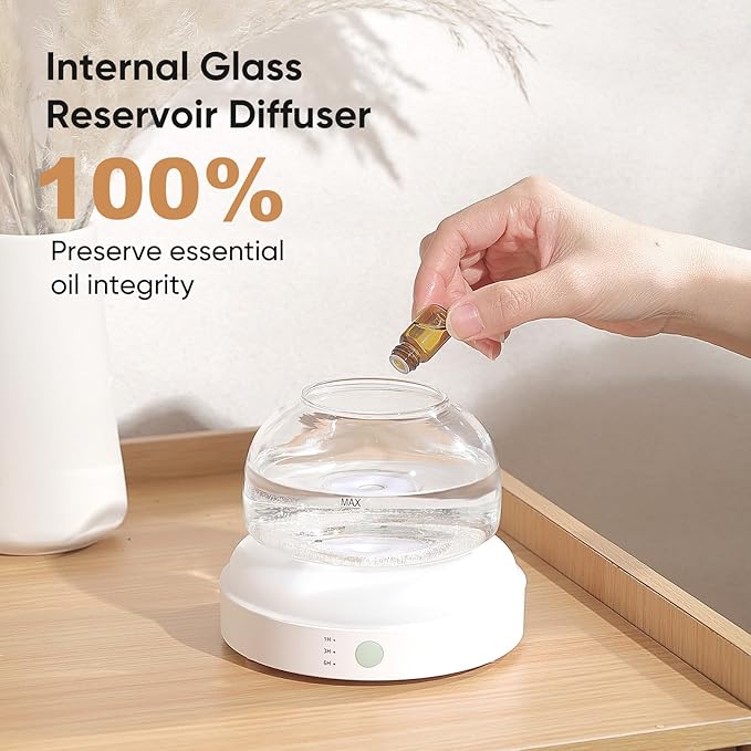 Glass Essential Oil Diffuser, 200ml Ultrasonic Aroma Diffusers - Image 2