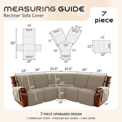 Arfntevss Waterproof Recliner Sectional Couch Covers - Image 5
