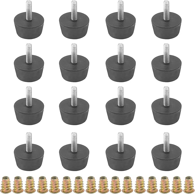16Pcs M6x20 Medium Hard Rubber Bumper Feet by Rrina